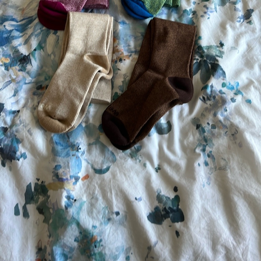 Neutral Crew Socks - Beige and Brown